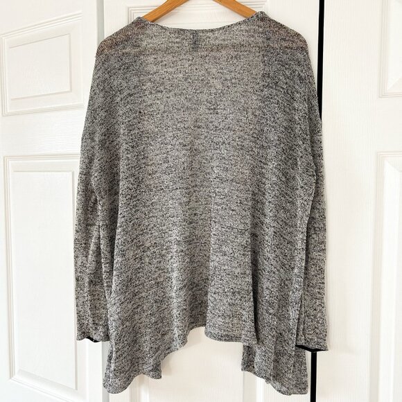 H&M Divided Open Front Cardigan Gray Marled Knit Lightweight Sweater EUC Small - Picture 4 of 5